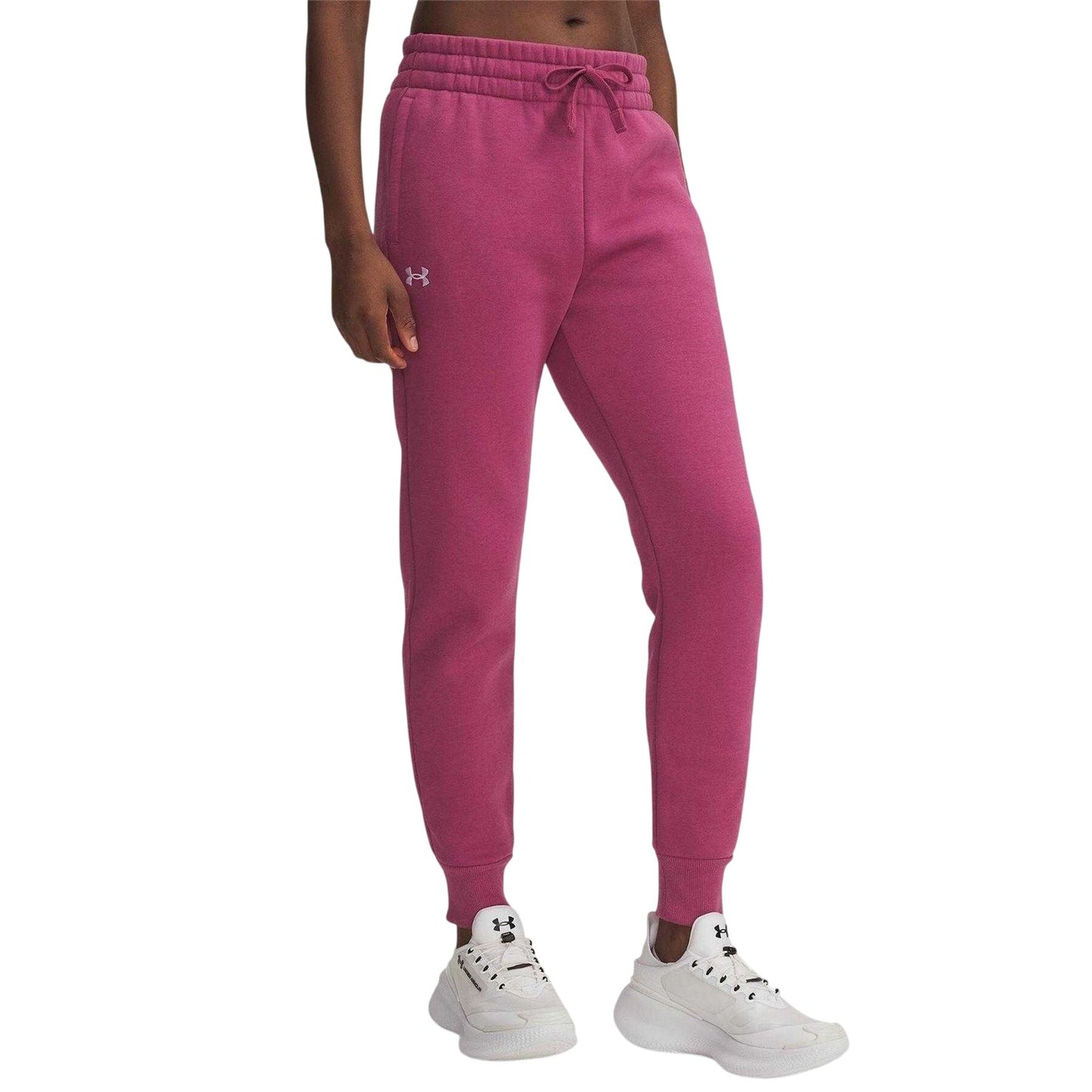 Red - Front - Under Armour Womens-Ladies Rival Fleece Joggers