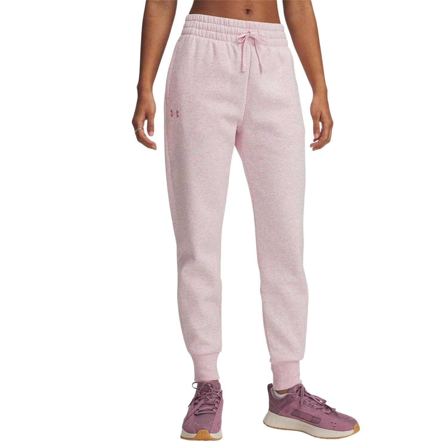 Pink - Front - Under Armour Womens-Ladies Rival Fleece Joggers