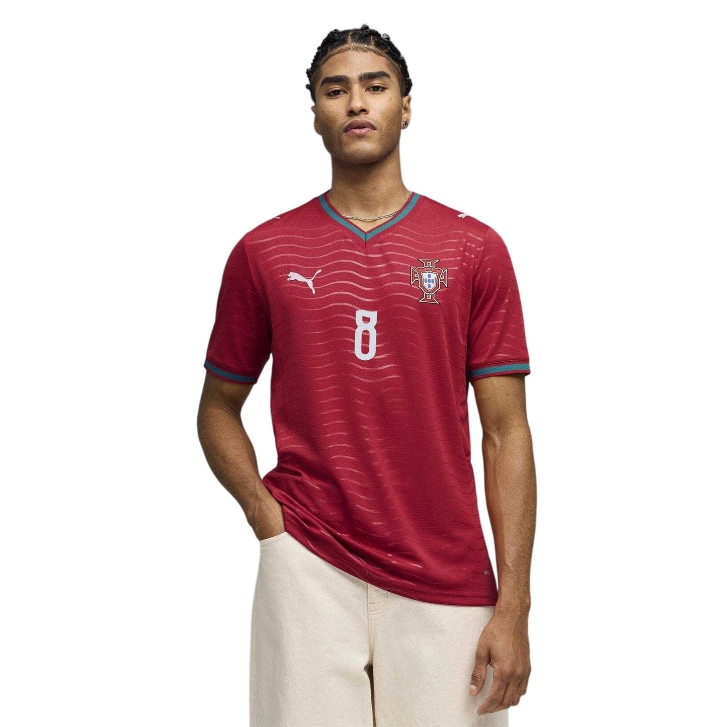 Red - Side - Puma Mens Fernandes 2026 Portugal Home Jersey
