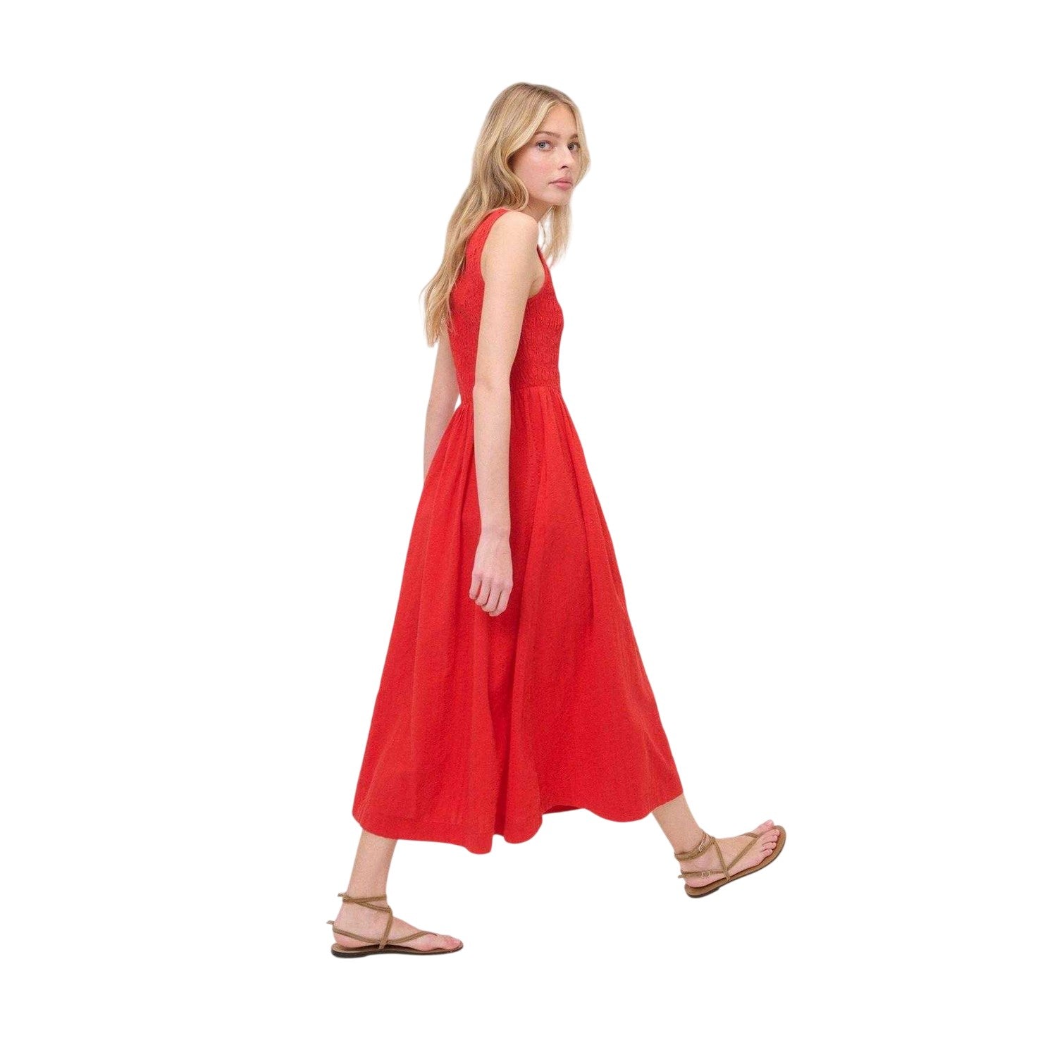 Red - Back - Nobody´s Child Womens-Ladies Shirred Sleeveless Maxi Dress