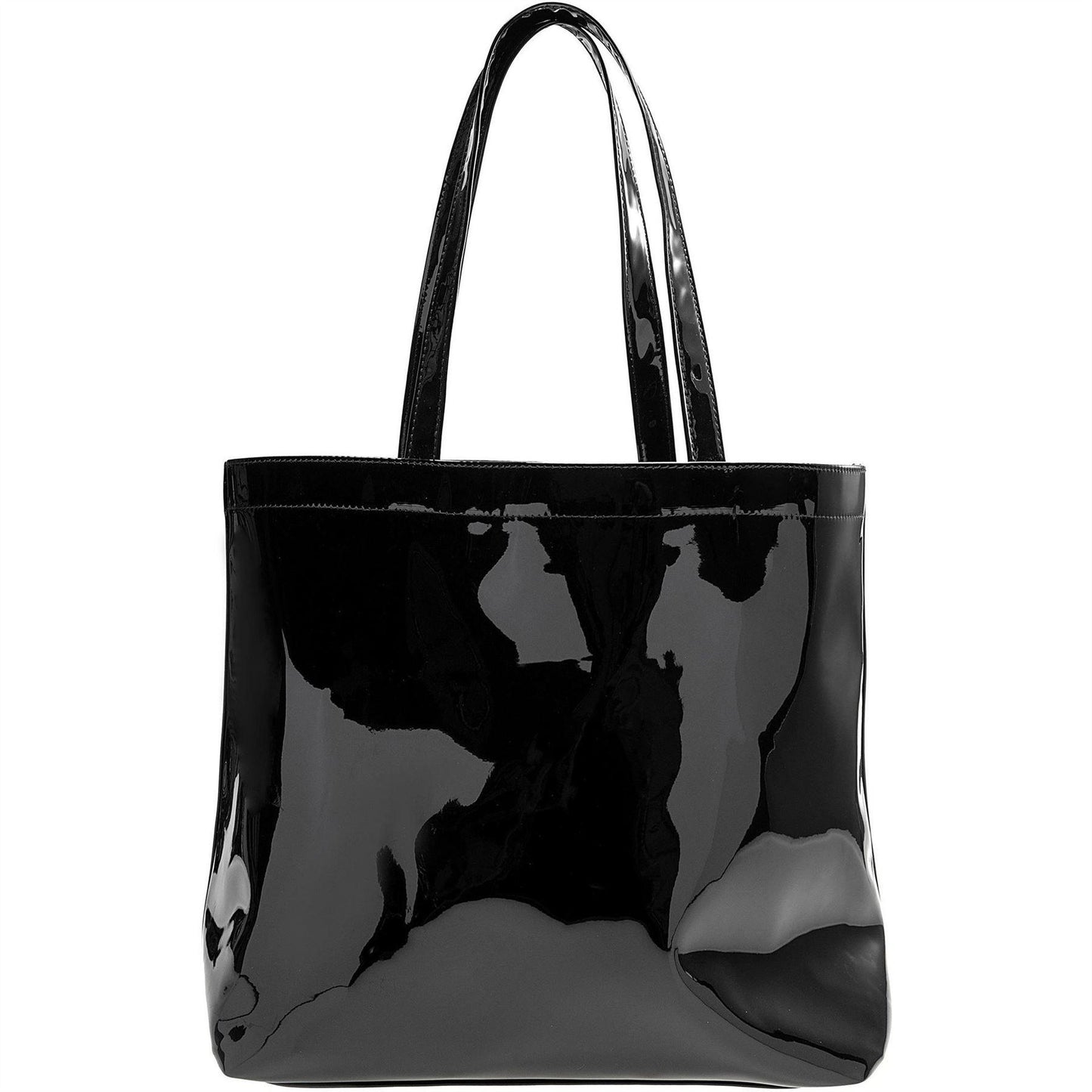 Black - Back - Jack Wills Patent Polyurethane Tote Bag