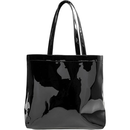 Black - Back - Jack Wills Patent Polyurethane Tote Bag