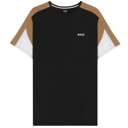 Black - Front - Boss Mens Colour Block Cotton Blend T-Shirt