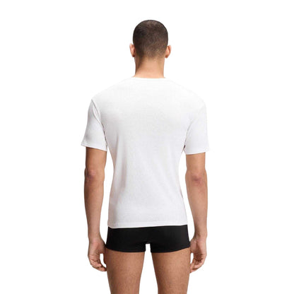 White - Back - Hugo Mens Ribbed Short-Sleeved T-Shirt (Pack of 2)
