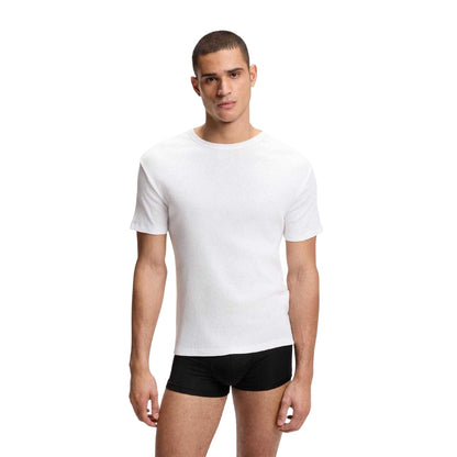 White - Lifestyle - Hugo Mens Ribbed Short-Sleeved T-Shirt (Pack of 2)