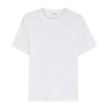 White - Front - Hugo Mens Ribbed Short-Sleeved T-Shirt (Pack of 2)