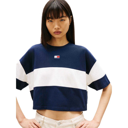Dark Navy - Side - Tommy Jeans Womens-Ladies T-Shirt