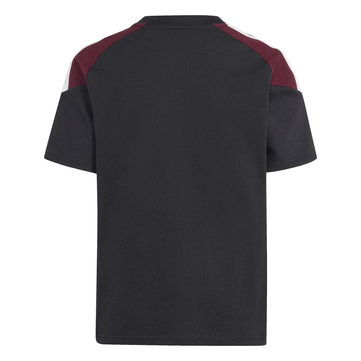 Black-Maroon - Back - Adidas Childrens-Kids Performance New Zealand All Blacks Short-Sleeved Rugby Jersey
