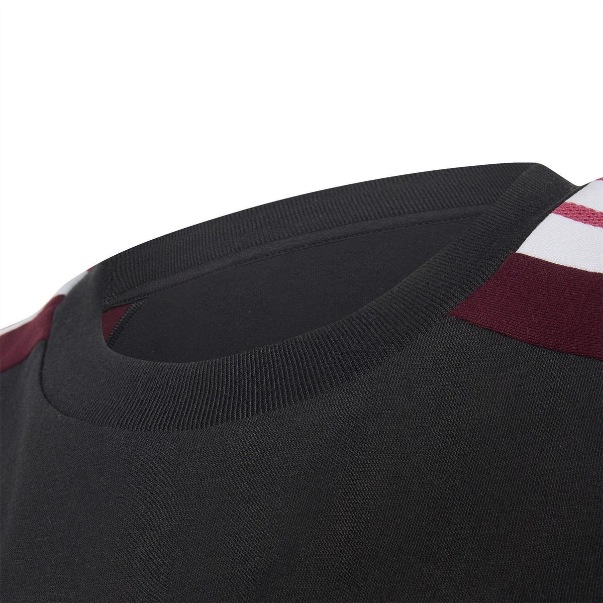 Black-Maroon - Side - Adidas Childrens-Kids Performance New Zealand All Blacks Short-Sleeved Rugby Jersey