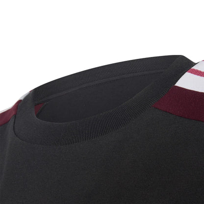 Black-Maroon - Side - Adidas Childrens-Kids Performance New Zealand All Blacks Short-Sleeved Rugby Jersey