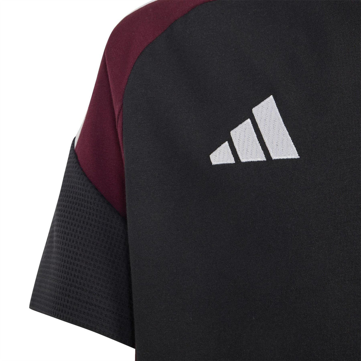 Black-Maroon - Pack Shot - Adidas Childrens-Kids Performance New Zealand All Blacks Short-Sleeved Rugby Jersey