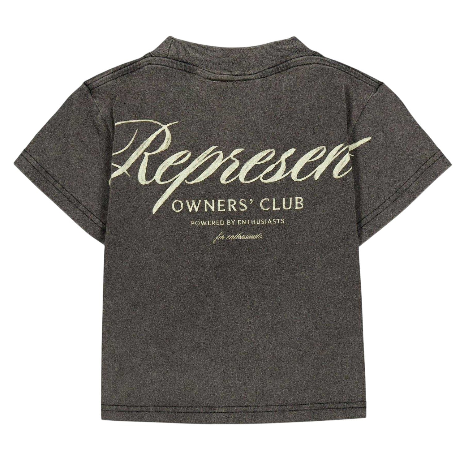 Vintage Grey - Back - Represent Childrens-Kids Owners Club Embroidered Logo T-Shirt