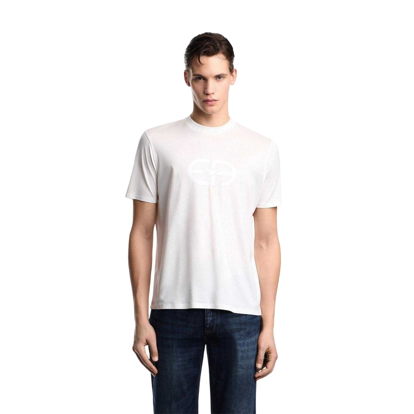White - Side - Emporio Armani EA7 Mens Regular T-Shirt