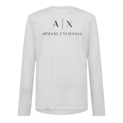 White - Front - Armani Exchange Mens Logo T-Shirt