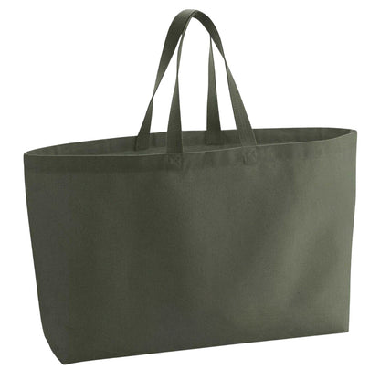 Olive Green - Back - Westford Mill Hannah Cotton Canvas Tote Bag