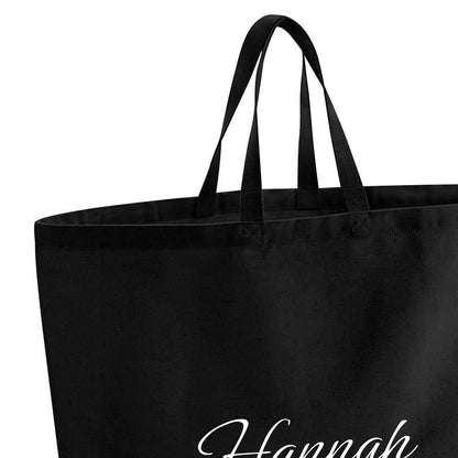 Black - Side - Westford Mill Hannah Cotton Canvas Tote Bag