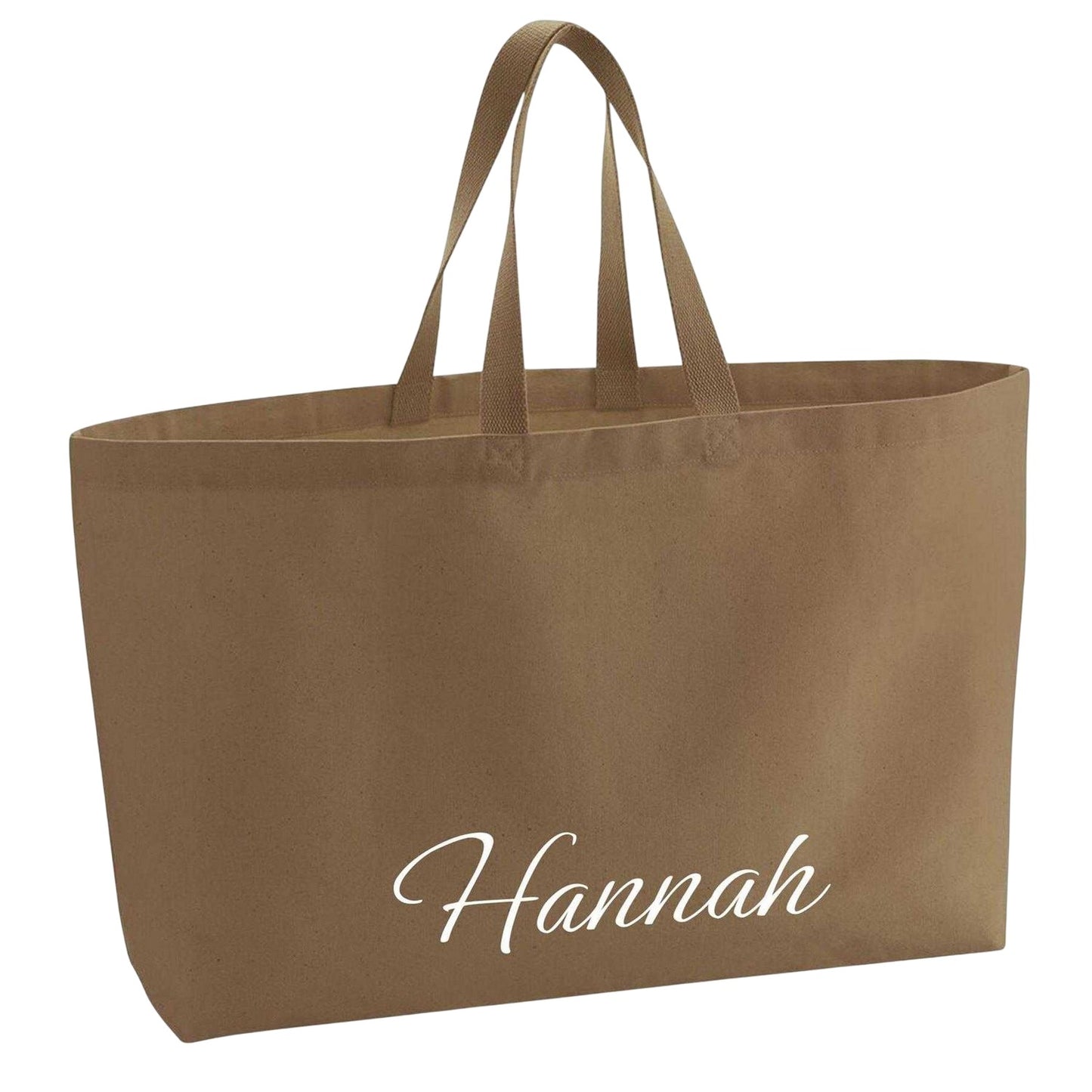 Caramel - Front - Westford Mill Hannah Cotton Canvas Tote Bag
