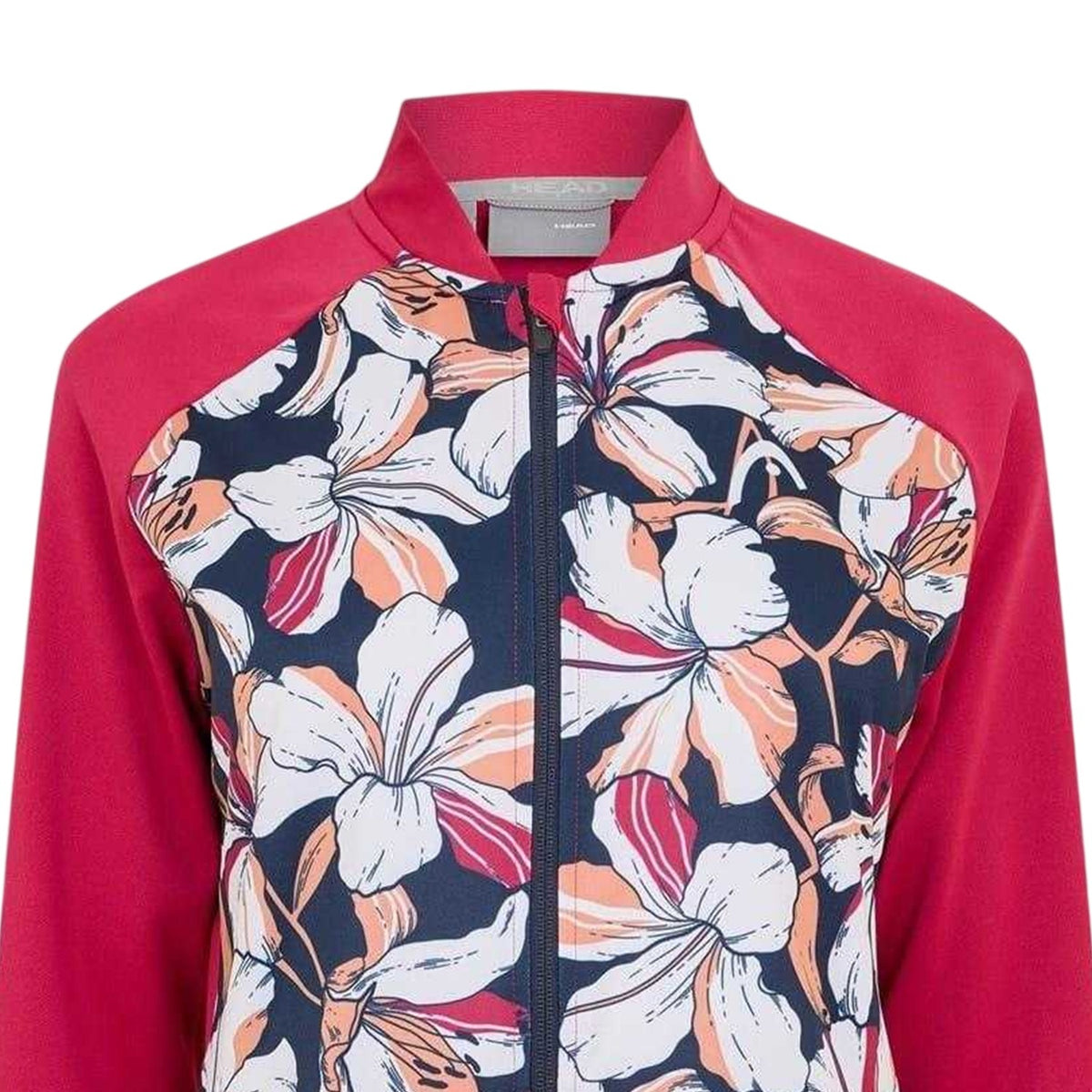 Multicoloured - Side - Head Womens-Ladies Floral Pattern Raglan Track Jacket