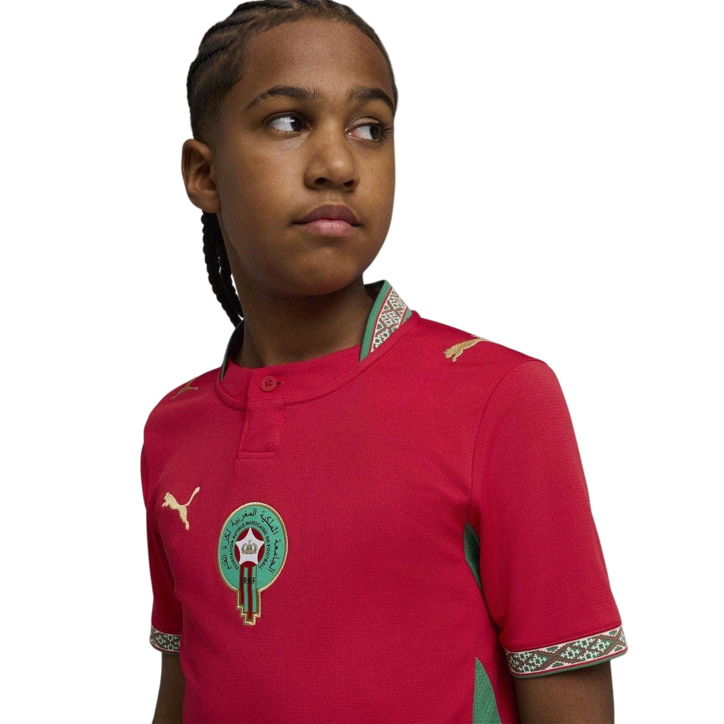 Red-Gold - Side - Puma Childrens-Kids World Cup 2026 Morocco Home Shirt