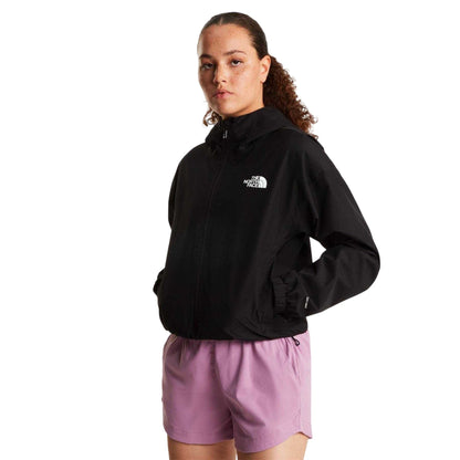 Black - Side - The North Face Womens-Ladies Quest DryVent Cropped Hooded Jacket
