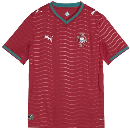 Red-Green - Front - Puma Childrens-Kids World Cup 2026 Portugal Home Jersey