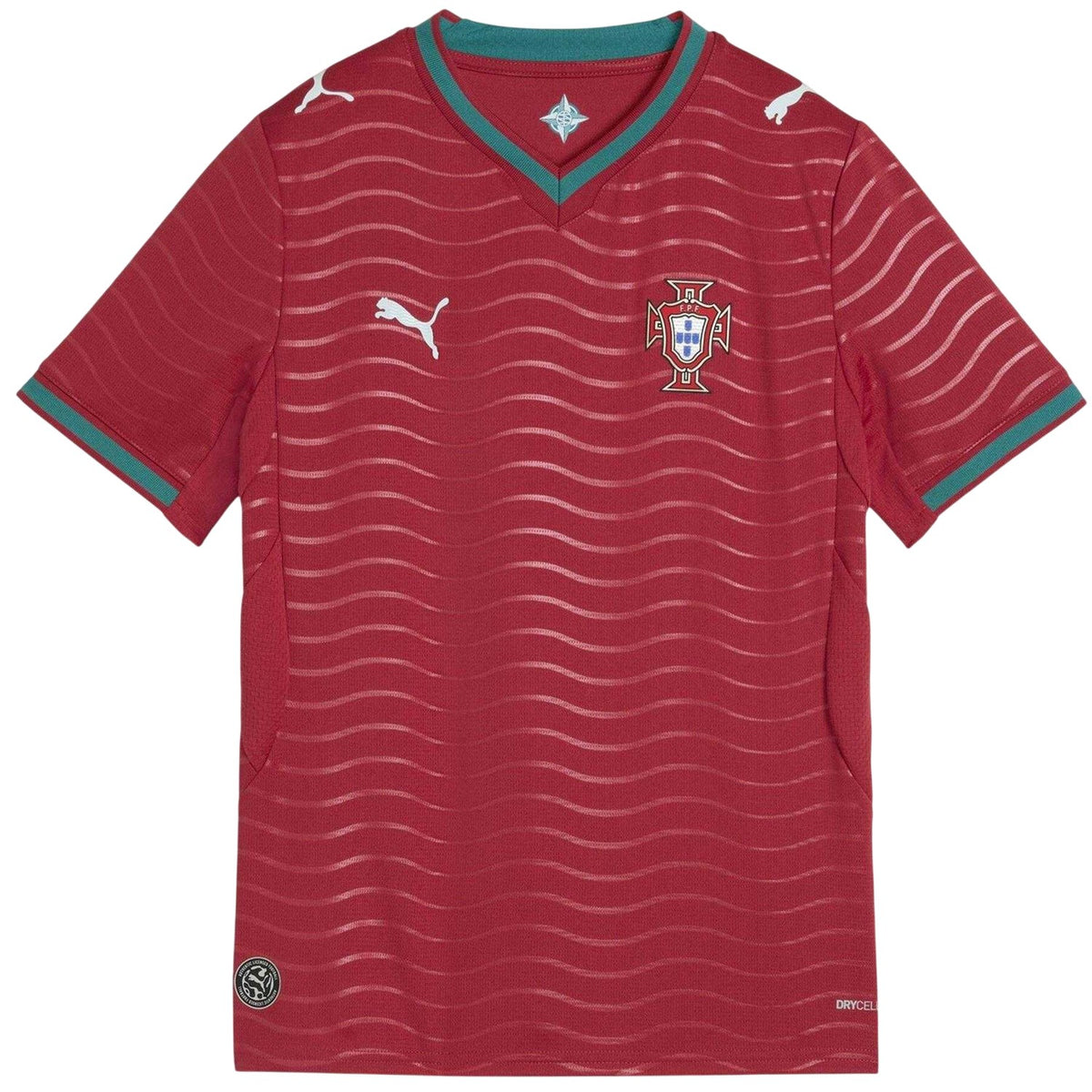 Red-Green - Front - Puma Childrens-Kids World Cup 2026 Portugal Home Jersey