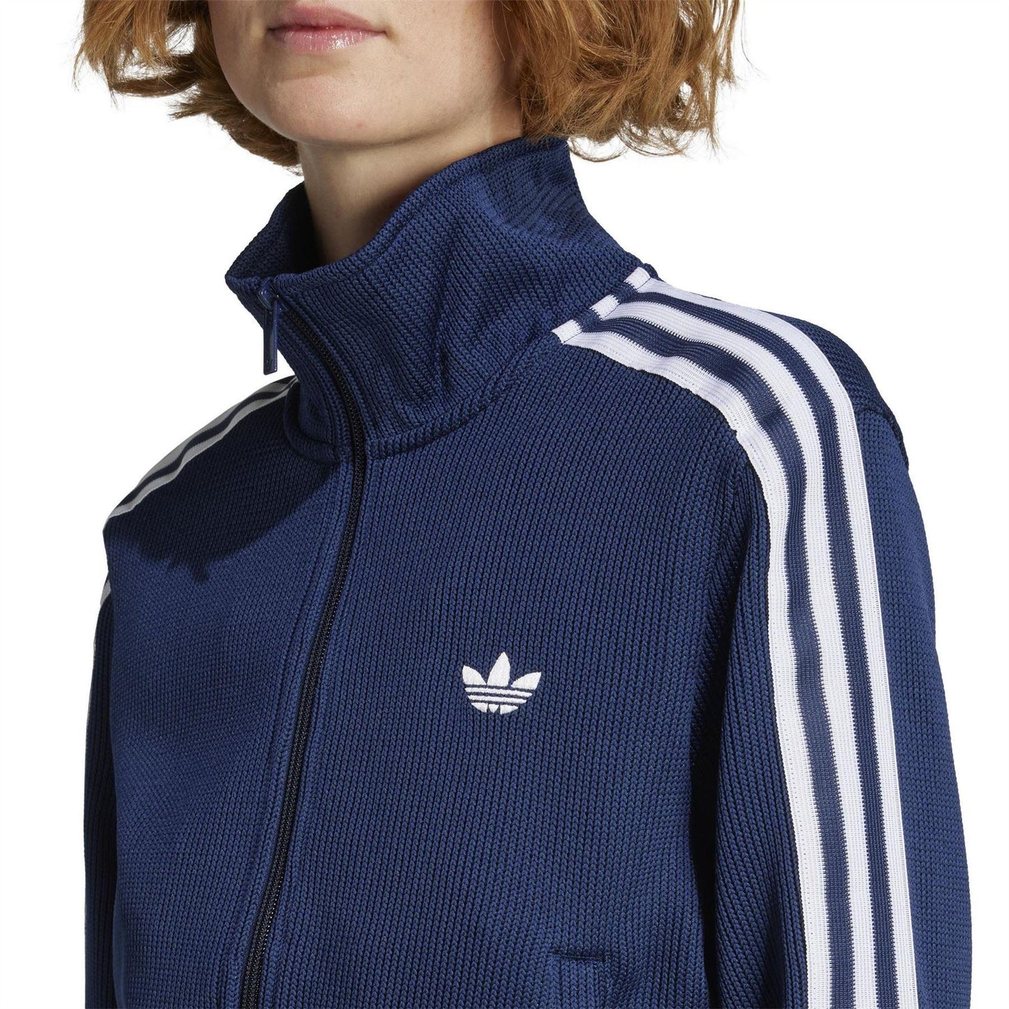 Night Indigo - Lifestyle - Adidas Womens-Ladies Firebird 3 Stripes Knitted Track Top