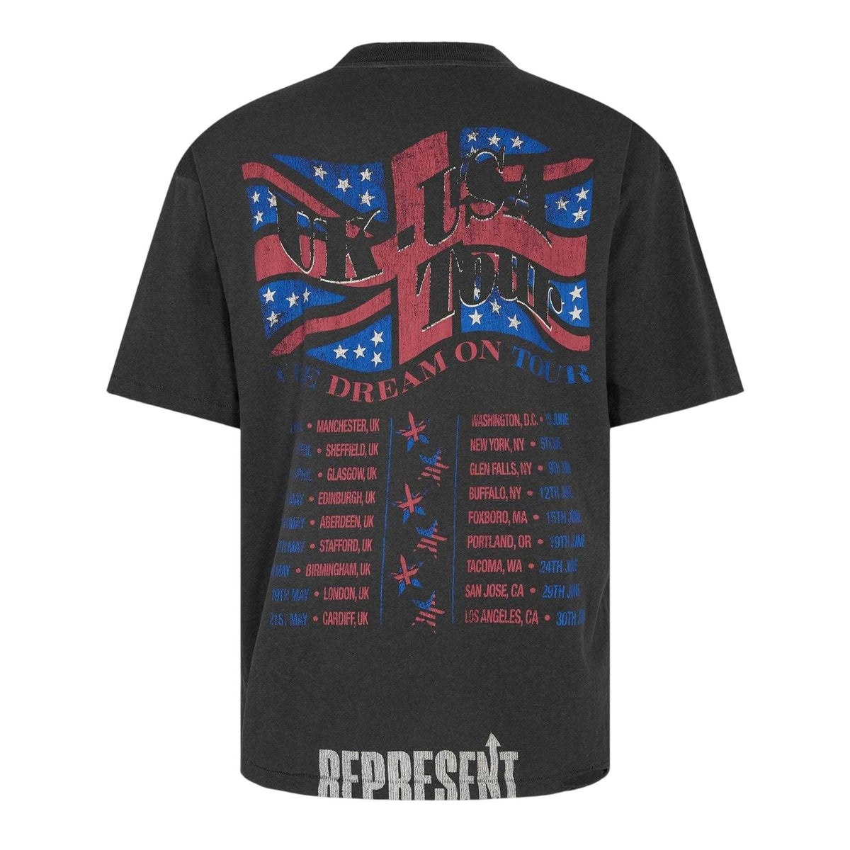 Faded Grey - Back - Represent Mens Logo Oversized T-Shirt