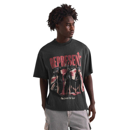 Faded Grey - Side - Represent Mens Logo Oversized T-Shirt