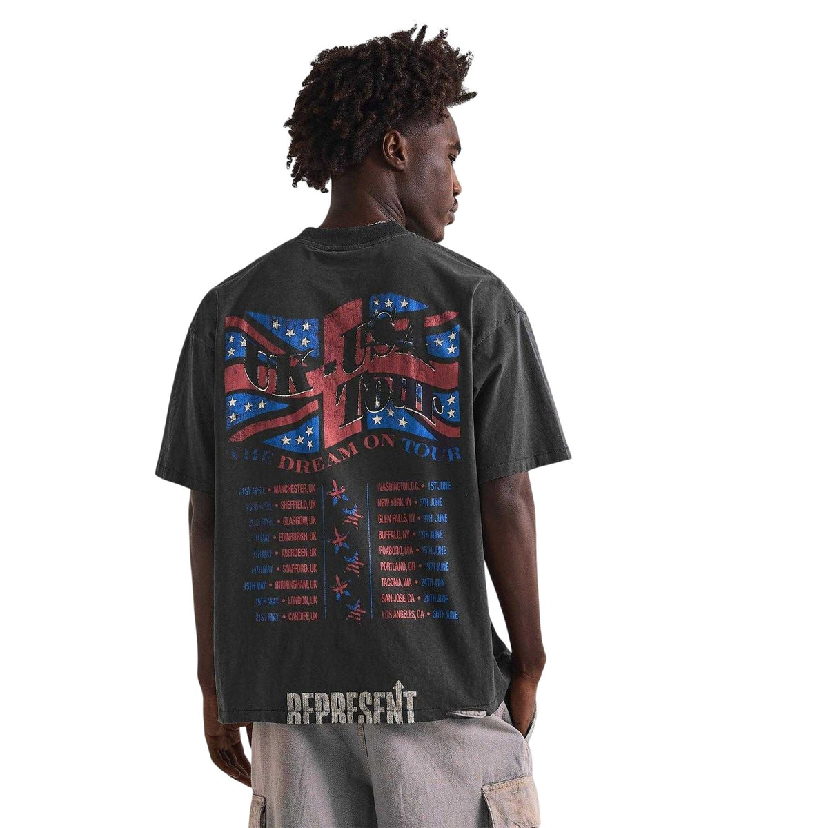 Faded Grey - Lifestyle - Represent Mens Logo Oversized T-Shirt