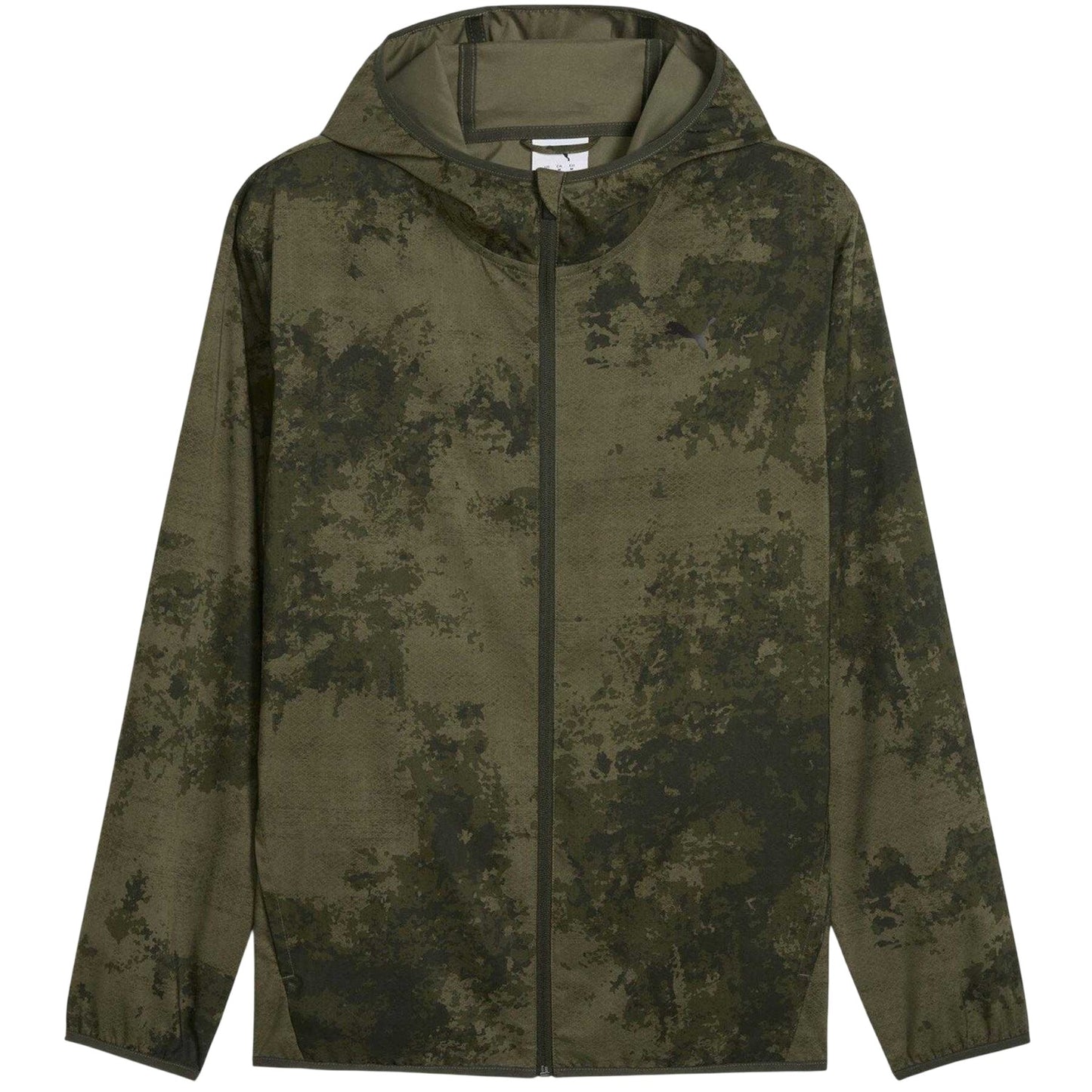 Dark Olive - Front - Puma Mens Monay Camo Hooded Jacket