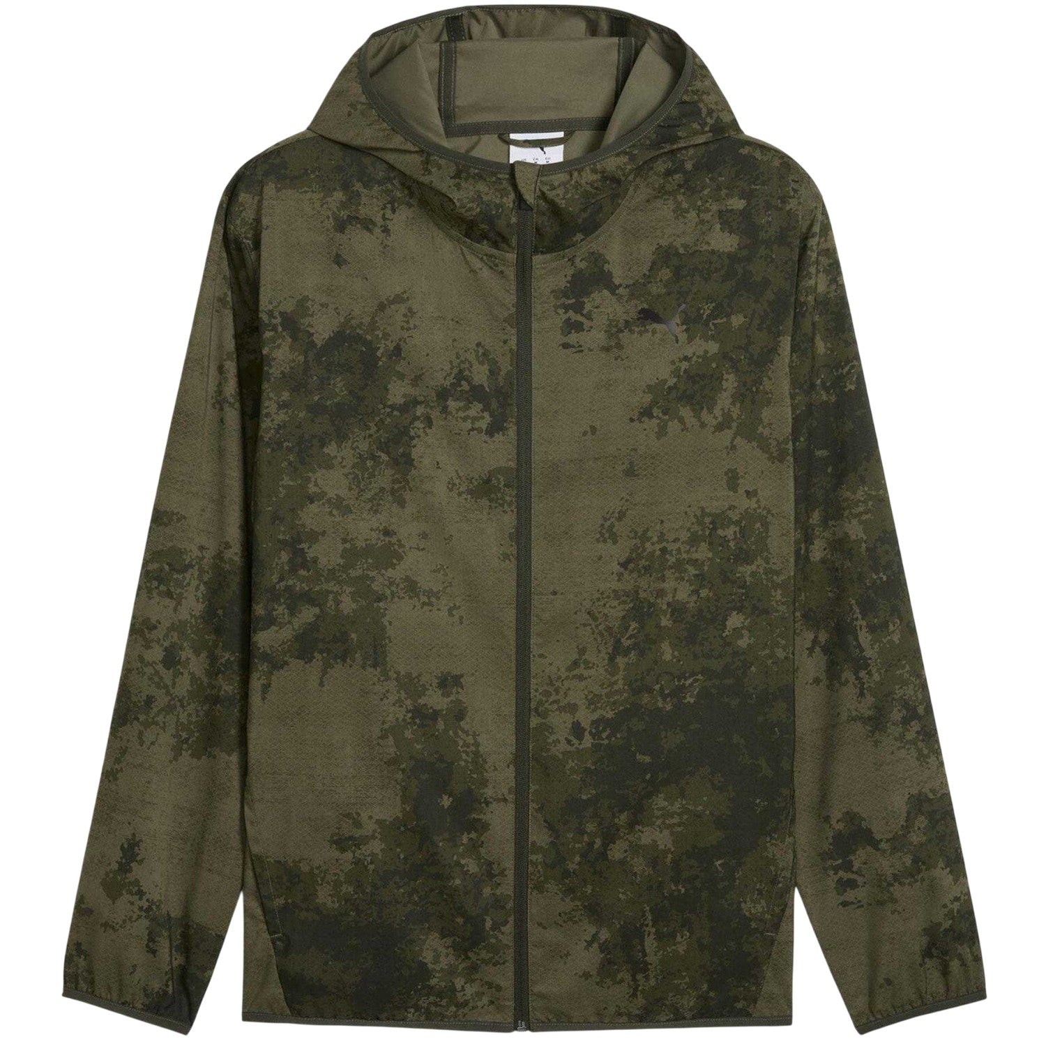 Dark Olive - Front - Puma Mens Monay Camo Hooded Jacket