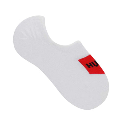 White - Front - Hugo Unisex Adult Logo No-Show Socks (Pack of 2)