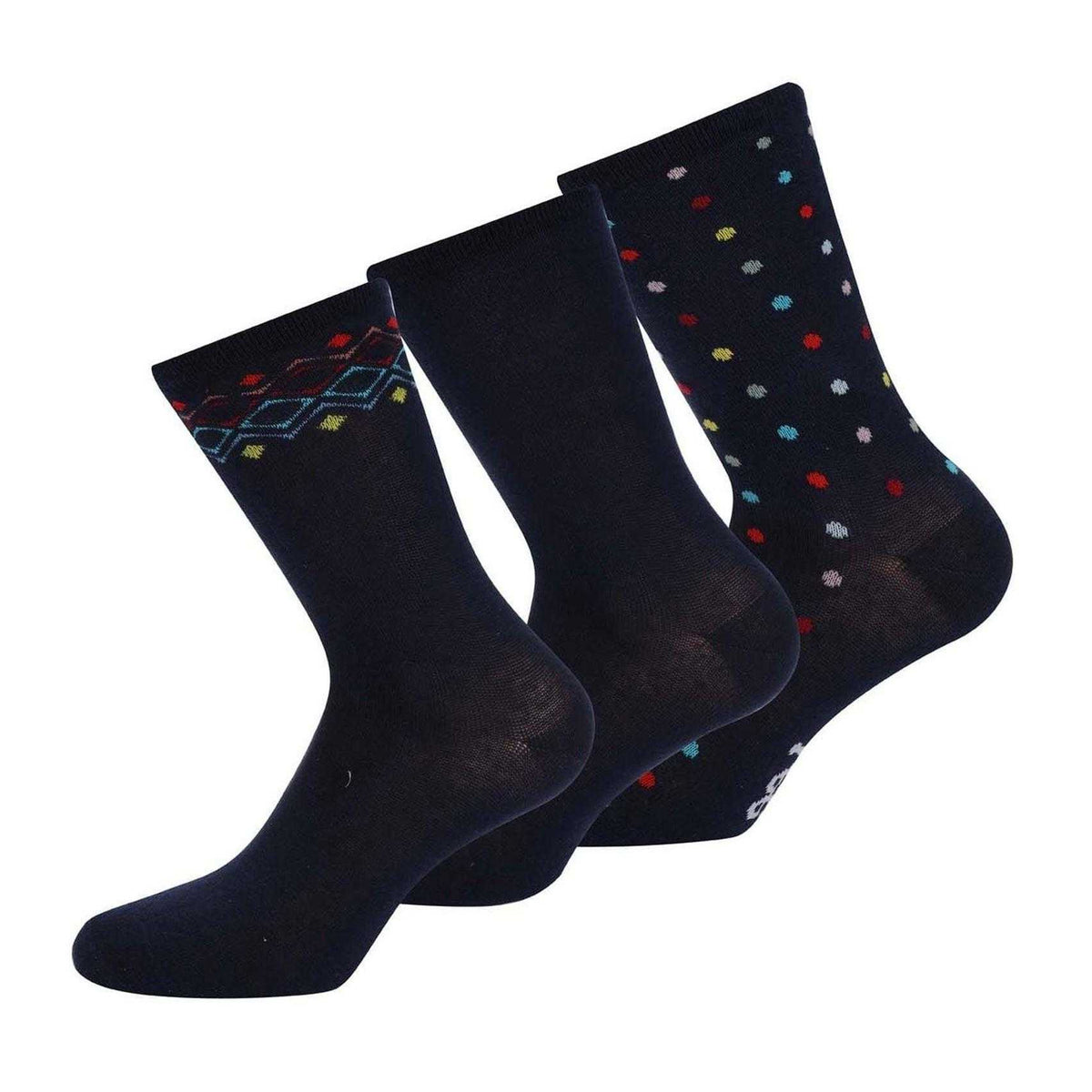 Blue - Back - Lee Womens-Ladies Cotton Blend Ankle Socks (Pack of 3)
