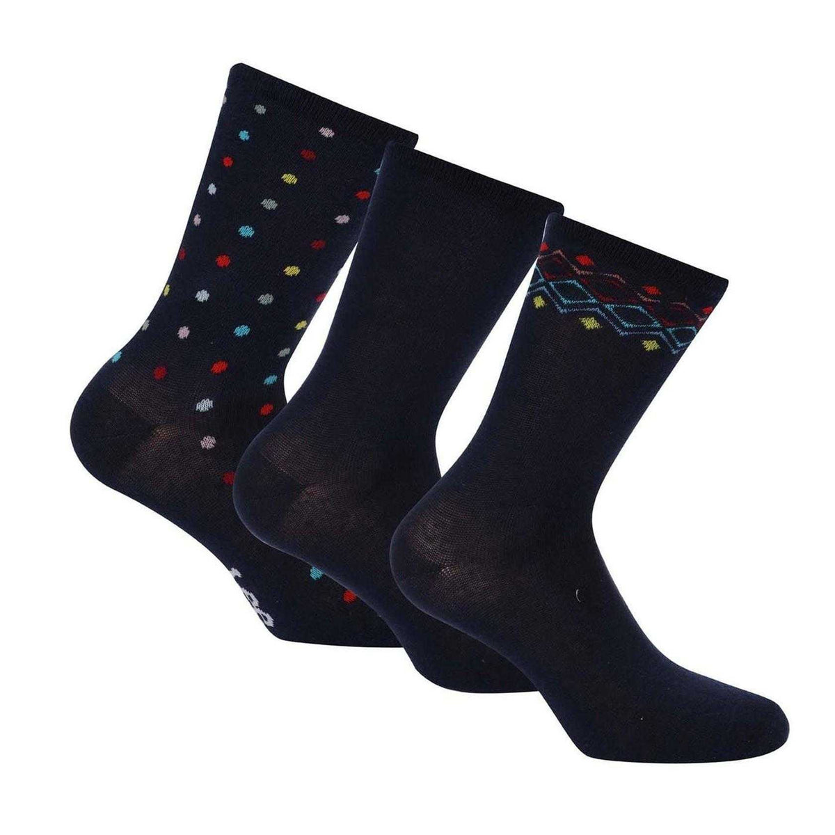 Blue - Front - Lee Womens-Ladies Cotton Blend Ankle Socks (Pack of 3)
