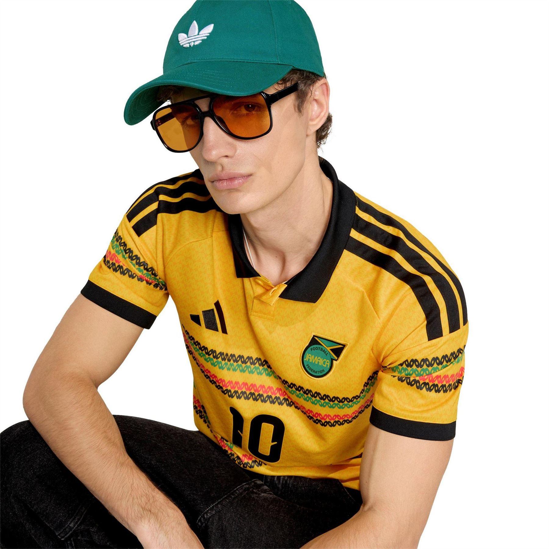 Gold-Green - Side - Adidas Mens Bob Marley 2026 Jamaica Home Shirt
