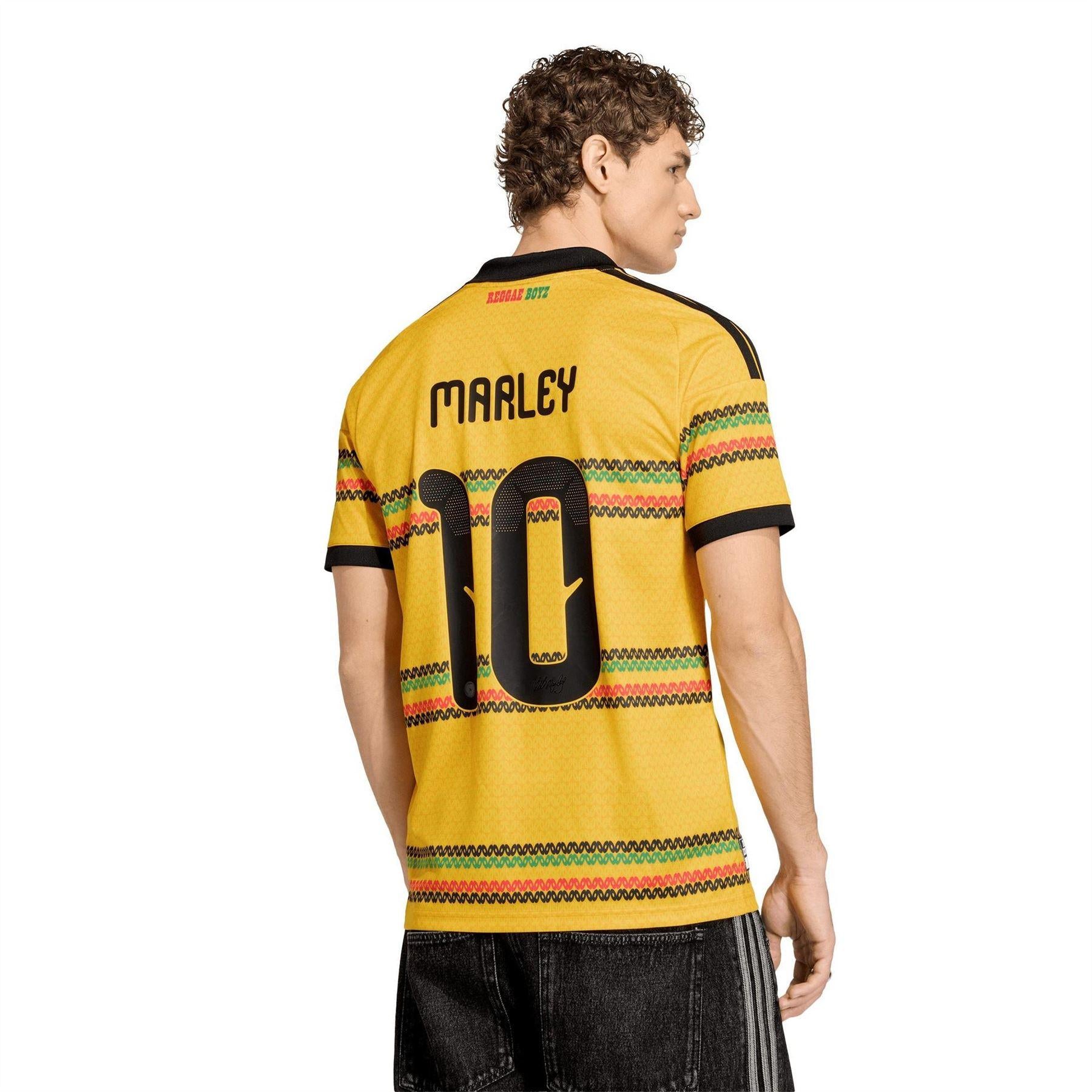 Gold-Green - Lifestyle - Adidas Mens Bob Marley 2026 Jamaica Home Shirt