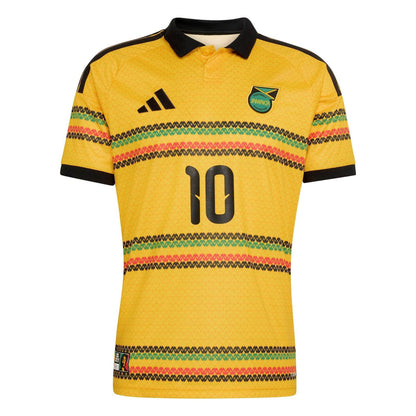 Gold-Green - Front - Adidas Mens Bob Marley 2026 Jamaica Home Shirt