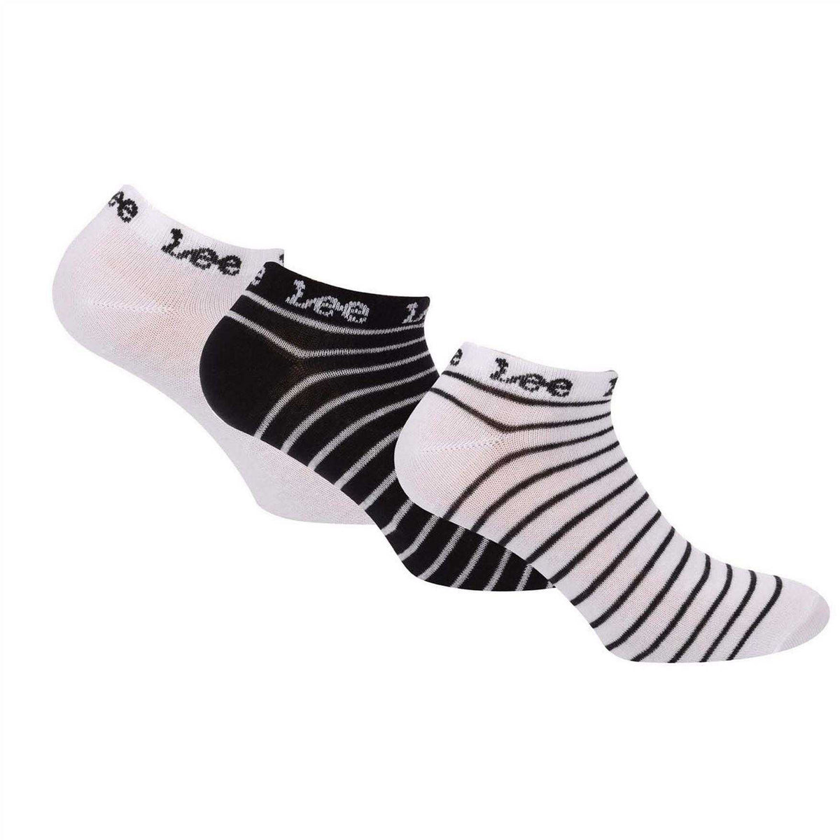 White - Front - Lee Womens-Ladies Trainer Socks (Pack of 3)
