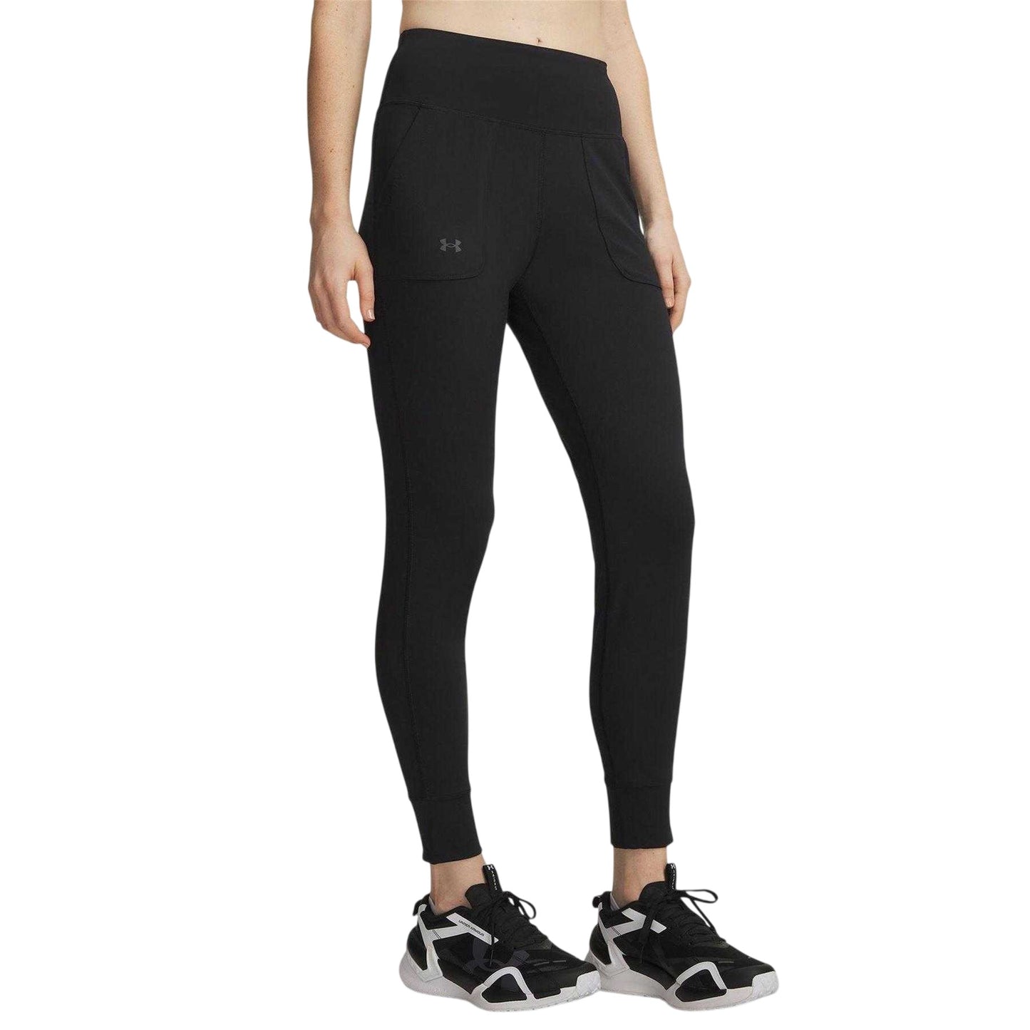Black - Side - Under Armour Womens-Ladies Motion Tracksuit Bottoms