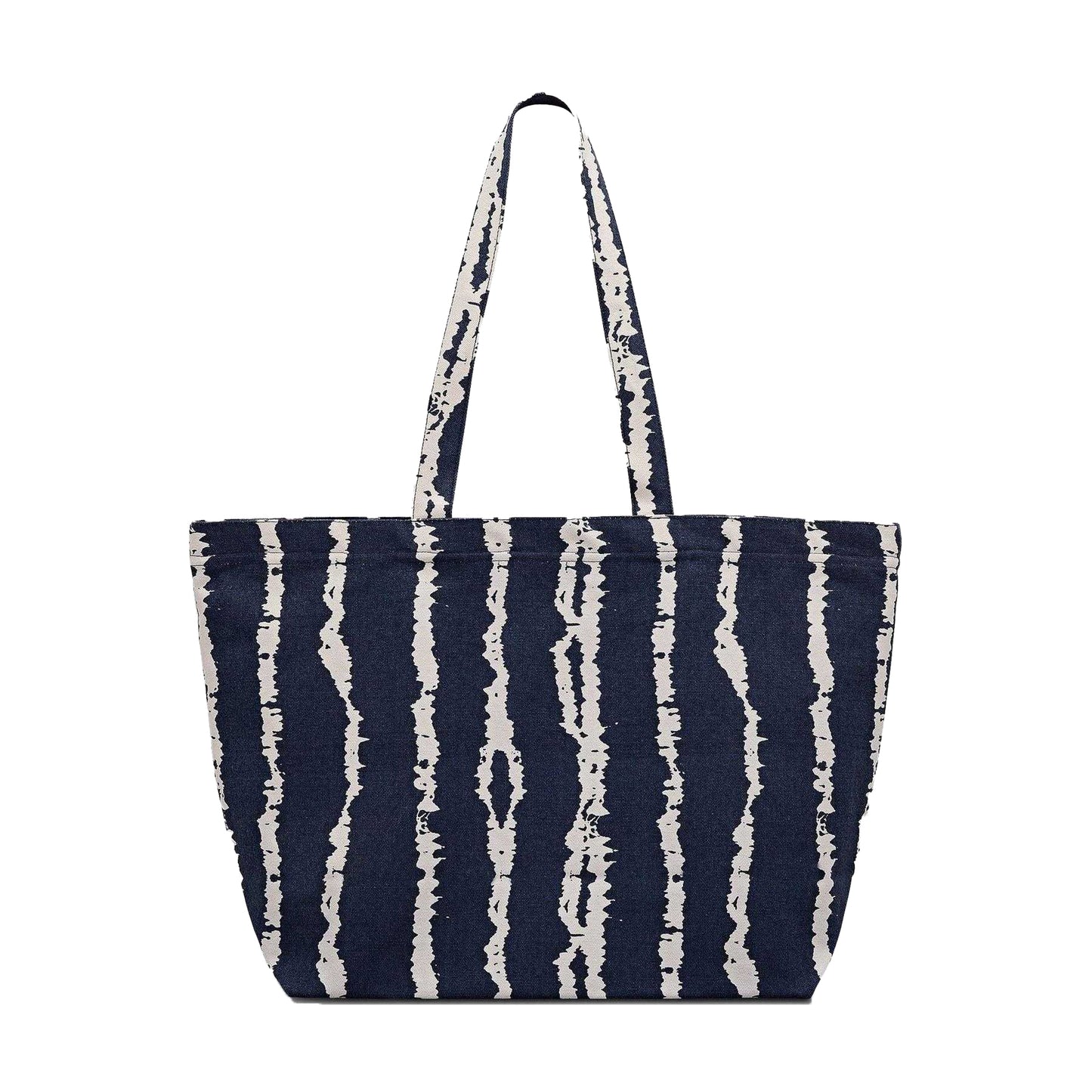 Blue-White - Back - Radley East West Tie Dye Stripes Tote Bag