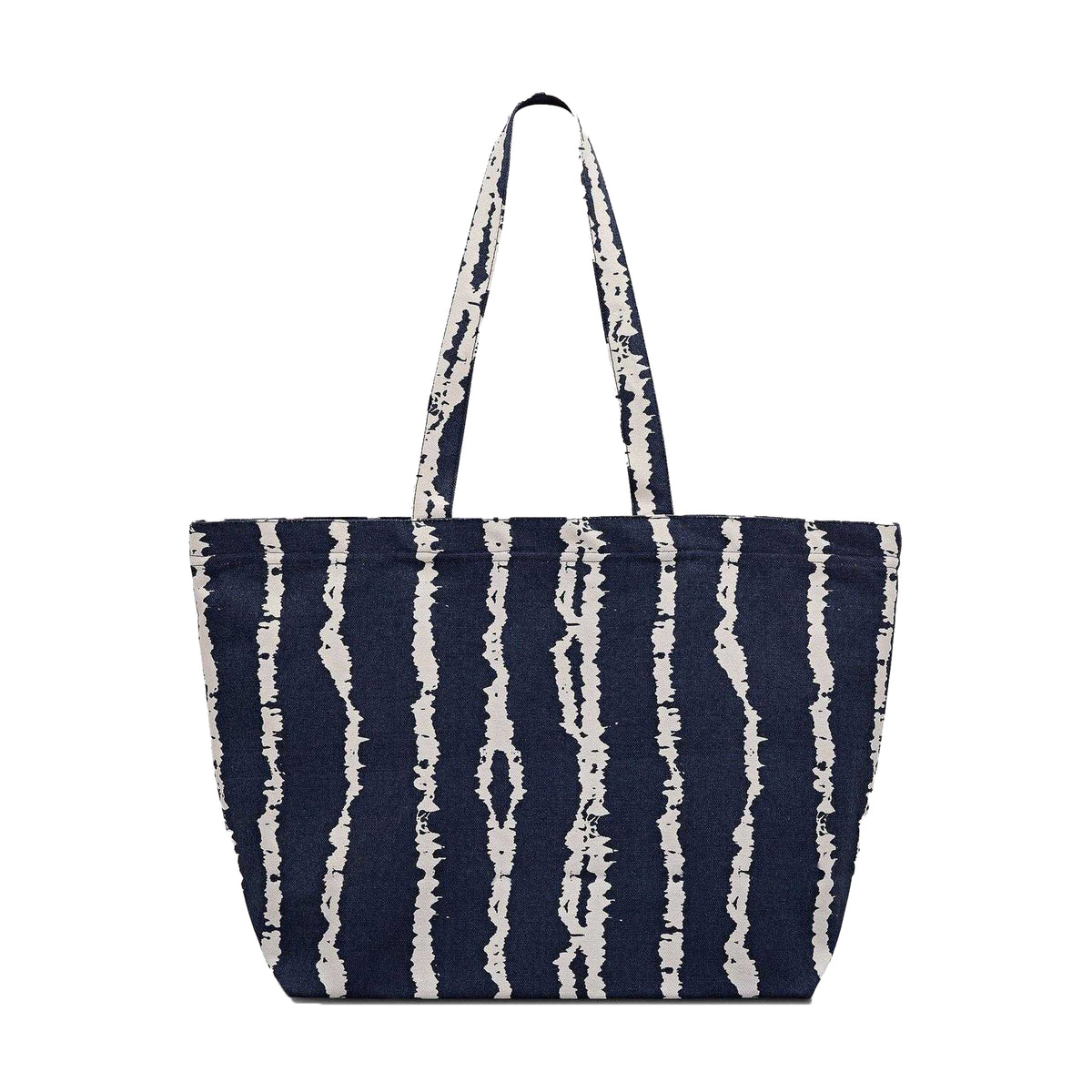 Blue-White - Back - Radley East West Tie Dye Stripes Tote Bag