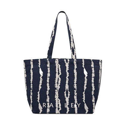 Blue-White - Front - Radley East West Tie Dye Stripes Tote Bag