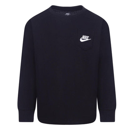 Black - Front - Nike Boys Chest Pocket Long-Sleeved Sweatshirt