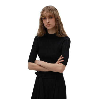 Black - Side - Hugo Womens-Ladies Shomania Sweater Top