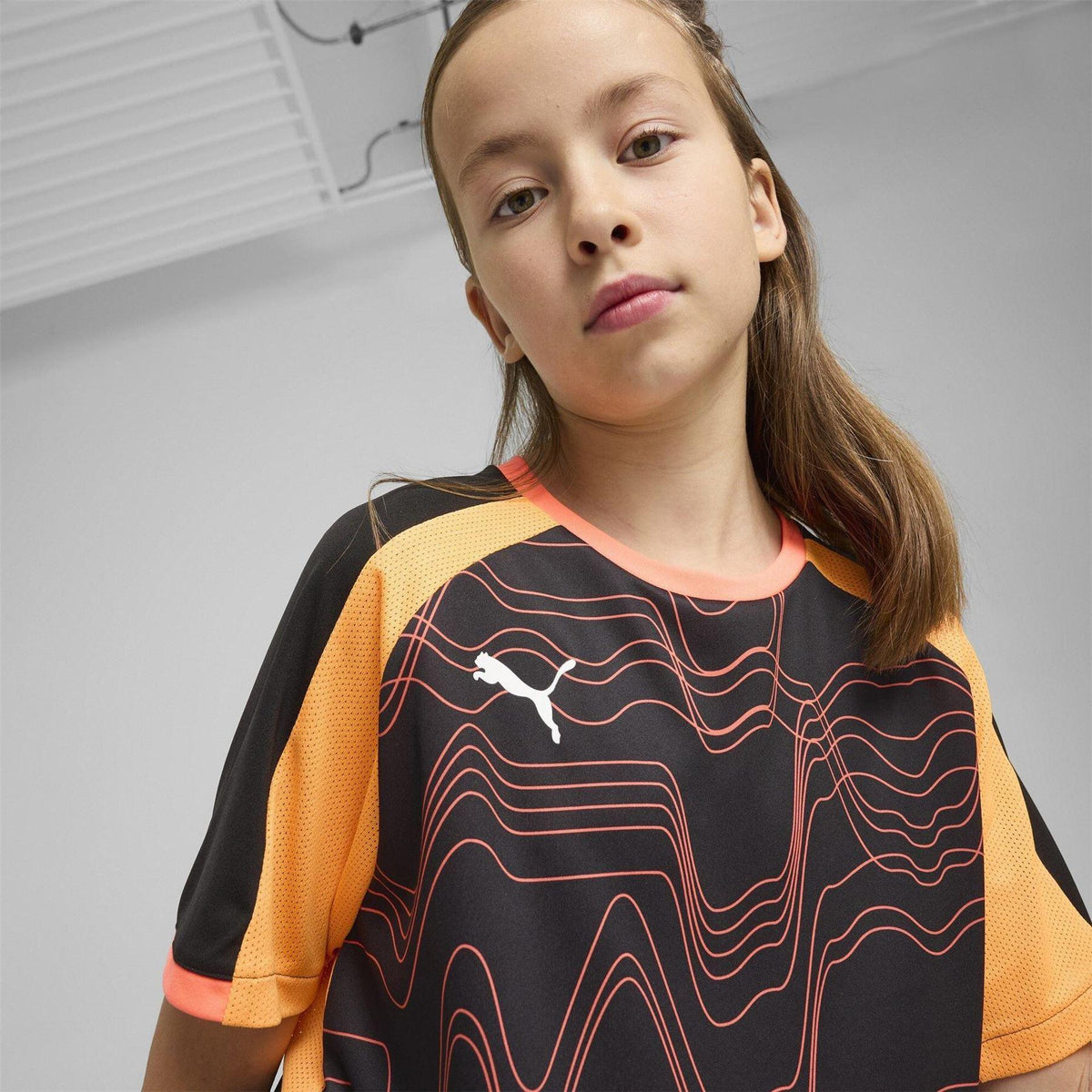 Black-Orange - Pack Shot - Puma Childrens-Kids Individualliga Graphic T-Shirt