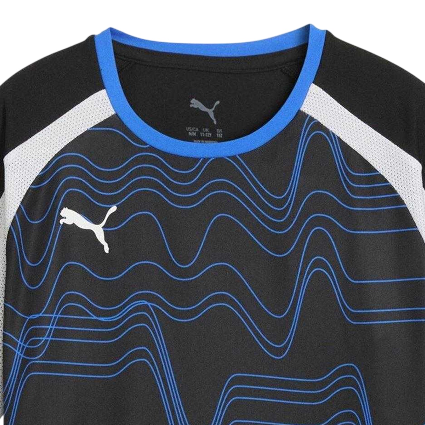 Black-White-Ultramarine Blue - Side - Puma Childrens-Kids Individualliga Graphic T-Shirt