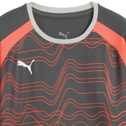 Smoke Grey-White-Glowing Red - Side - Puma Childrens-Kids Individualliga Graphic T-Shirt