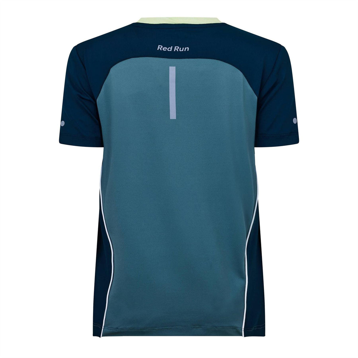 Green - Back - Red Run Womens-Ladies Colour Block Sports Top