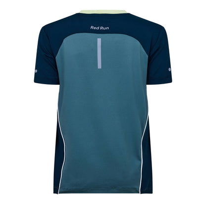 Green - Back - Red Run Womens-Ladies Colour Block Sports Top